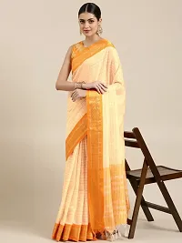 Womens Cotton Silk Checked Saree With Blouse Piece-thumb1