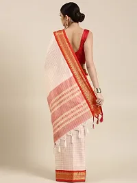 Womens Cotton Silk Checked Saree With Blouse Piece-thumb2