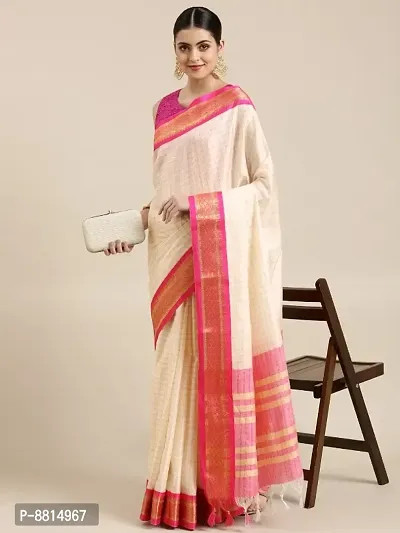 Womens Cotton Silk Checked Saree With Blouse Piece-thumb2