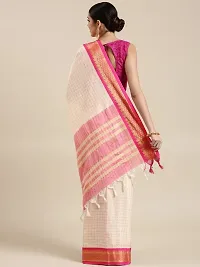 Womens Cotton Silk Checked Saree With Blouse Piece-thumb2