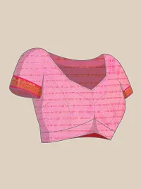 Womens Cotton Silk Checked Saree With Blouse Piece-thumb3