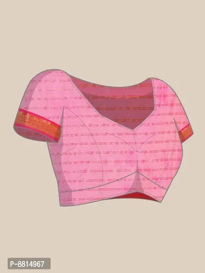 Womens Cotton Silk Checked Saree With Blouse Piece-thumb4