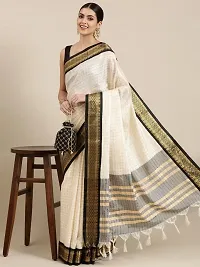 Womens Cotton Silk Checked Saree With Blouse Piece-thumb1