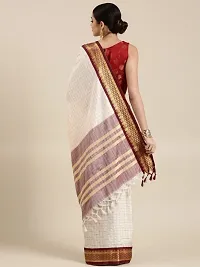 Womens Cotton Silk Checked Saree With Blouse Piece-thumb2