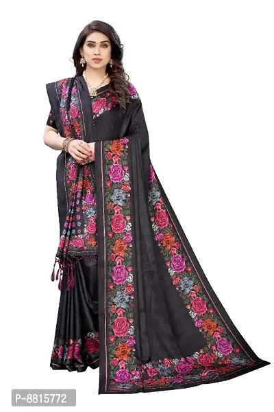 Womens Soft Silk Pashmina Printed Saree With Matching Shawl and Matching Blouse Piece-thumb0