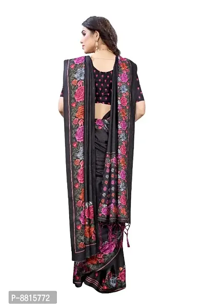 Womens Soft Silk Pashmina Printed Saree With Matching Shawl and Matching Blouse Piece-thumb2