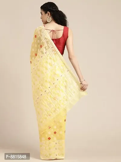 Womens Jamdani Cotton Silk Saree With Blouse Piece-thumb3