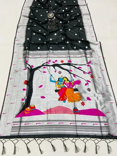 Paithani Woven Design Sarees with Blouse Piece