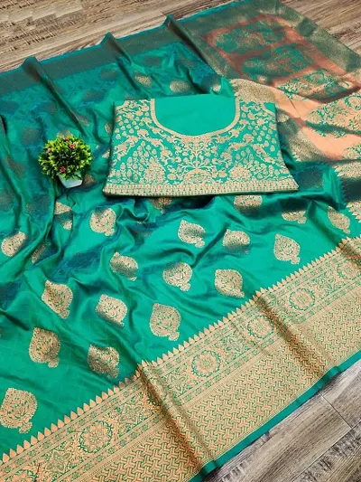 Banarasi  Silk Woven Design Sarees with Blouse Piece