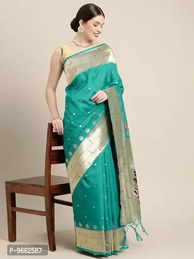 Silk Saree With Unstitched Blouse Piece-thumb0