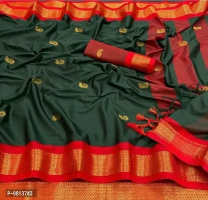 Womens Soft Aura Silk Saree With Unstitched Blouse Piece