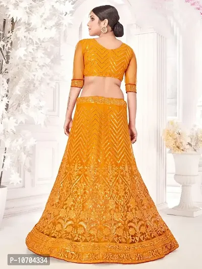 Net Embroidered Lehenga Choli With Dupatta-thumb2