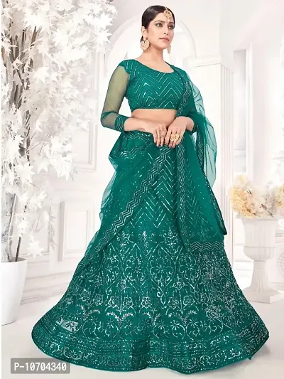 Net Embroidered Lehenga Choli With Dupatta-thumb3