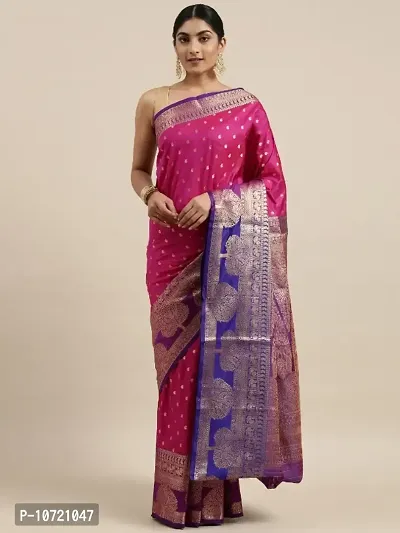 Womens Banarasi Silk Blend Saree With Blouse Piece-thumb0