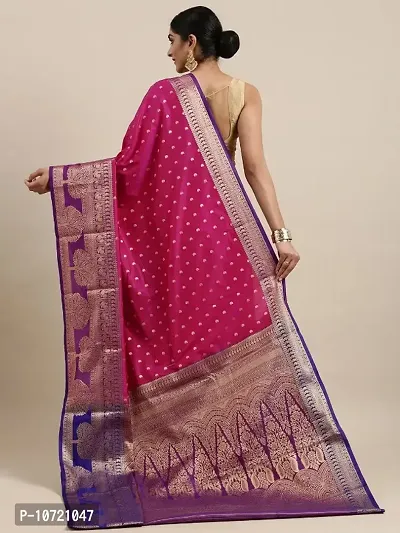 Womens Banarasi Silk Blend Saree With Blouse Piece-thumb2