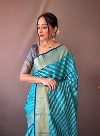 Womens Banarasi Silk Blend Saree With Blouse Piece-thumb1