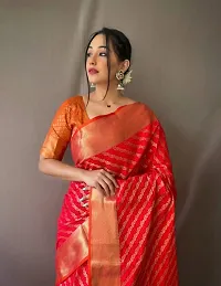 Womens Banarasi Silk Blend Saree With Blouse Piece-thumb1