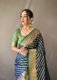 Womens Banarasi Silk Blend Saree With Blouse Piece-thumb1