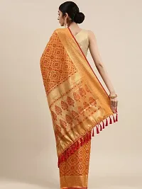 Women Banarasi Silk Blend Patola Saree With Blouse Piece-thumb3