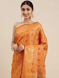 Women Banarasi Silk Blend Patola Saree With Blouse Piece-thumb4