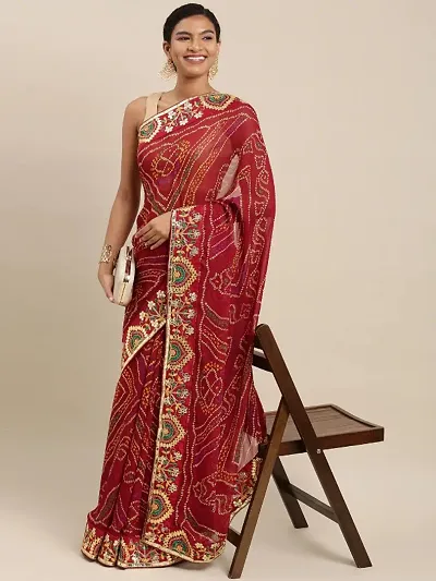 Must Have Georgette Saree with Blouse piece 