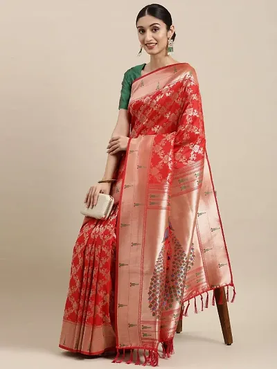 Elegant Silk Blend Saree with Blouse piece 