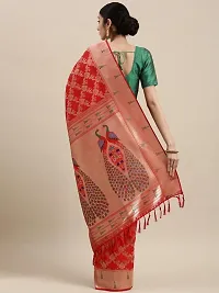 Womens Silk Blend Paithani Saree With Blouse Piece-thumb1