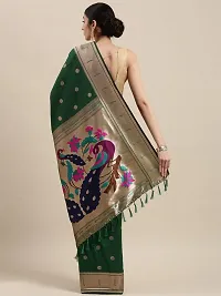 Womens Silk Blend Paithani Saree With Blouse Piece-thumb1