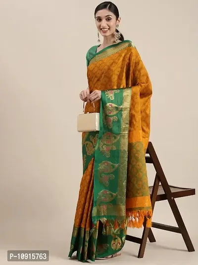 Women Soft Cotton Silk Saree With Unstitched Blouse Piece-thumb0