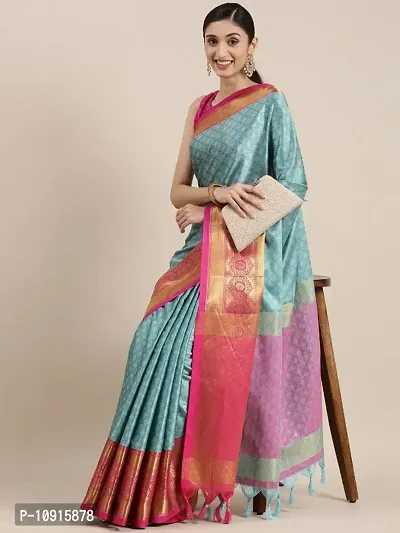 Women Soft Cotton Silk Saree With Unstitched Blouse Piece-thumb0