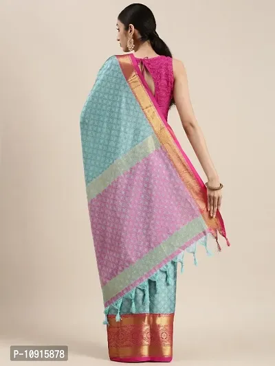 Women Soft Cotton Silk Saree With Unstitched Blouse Piece-thumb2