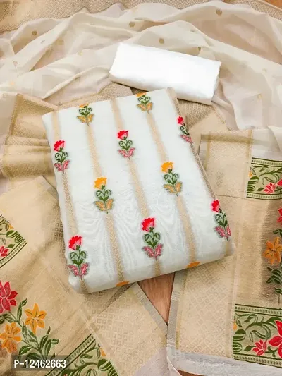 Womens Cotton Blend Unstitched Dress Material