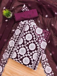 Womens Georgette Unstitched Salwar Suit Dress Material-thumb1