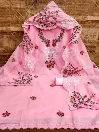 Womens Chanderi Silk Salwar Suit Dress Material-thumb1