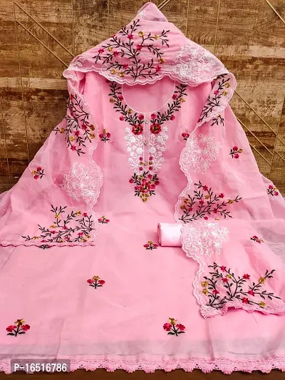 Womens Chanderi Silk Salwar Suit Dress Material-thumb2