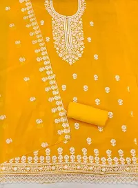 Chanderi Silk Dress Material Set with Heavy Micro Crepe Bottom and Chanderi Silk Cotton Dupatta-thumb1