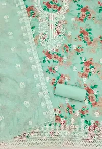 Womens Chanderi Silk Embroidery Work Dress Material-thumb2