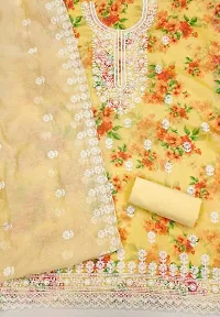 Womens Chanderi Silk Embroidery Work Dress Material-thumb3