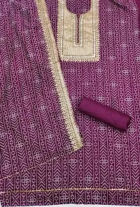 Womens Chanderi Silk Unstitched Dress Material With Bandhani Print-thumb3