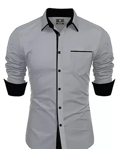 Reliable Blend Solid Long Sleeves Casual Shirts For Men