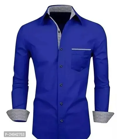 Reliable Red Cotton Blend Solid Long Sleeves Casual Shirts For Men