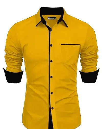 Reliable Blend Solid Long Sleeves Casual Shirts For Men