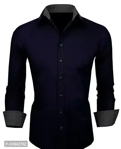 Reliable Dark Pink Cotton Blend Solid Long Sleeves Casual Shirts For Men