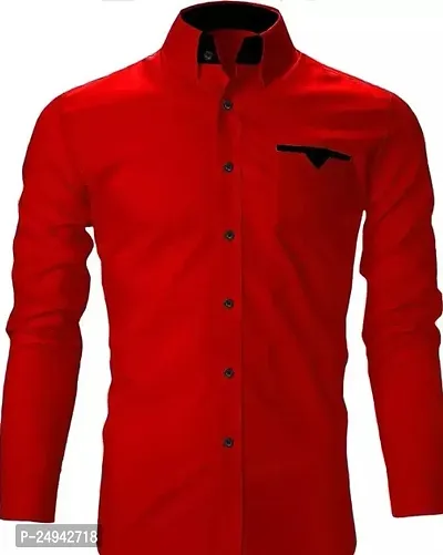 Reliable Maroon Cotton Blend Solid Long Sleeves Casual Shirts For Men