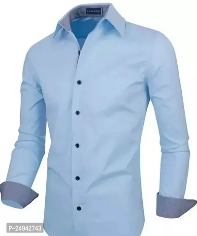 Reliable White Cotton Blend Solid Long Sleeves Casual Shirts For Men