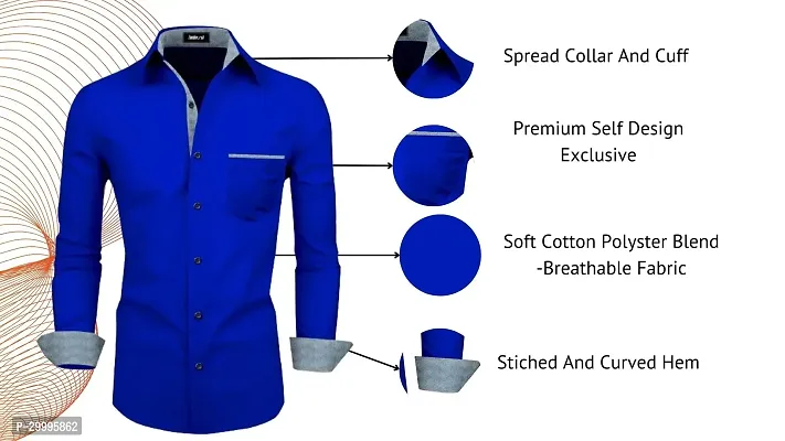 Stylish Cotton Blend Solid Shirt-thumb5