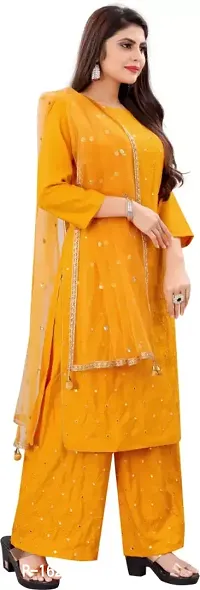 Women Stylish  Yellow Embroidered Rayon Kurta-thumb3