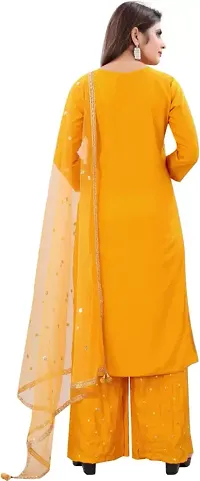 Women Stylish  Yellow Embroidered Rayon Kurta-thumb1
