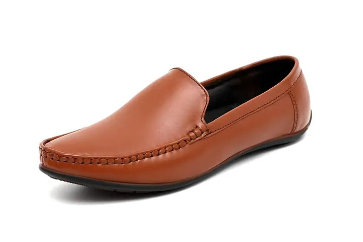 Stylish Tan Synthetic Leather Solid Formal Shoes For Men