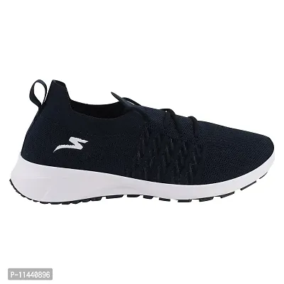 Stylish Navy Blue Mesh Solid Running Shoes For Women-thumb2